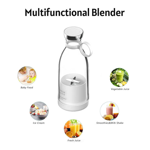Portable Mini Speed Juicer Blender 350ml | Rechargeable Juicer with 6 Blades in White/Pink Colors Portable Mini Speed Juicer Blender 350ml | Rechargeable Juicer with 6 Blades in White/Pink Colors