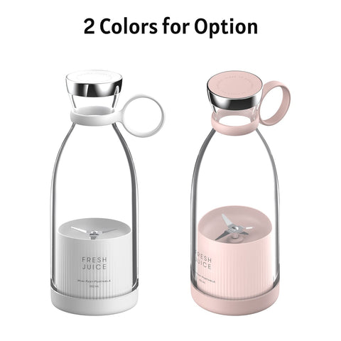 Portable Mini Speed Juicer Blender 350ml | Rechargeable Juicer with 6 Blades in White/Pink Colors Portable Mini Speed Juicer Blender 350ml | Rechargeable Juicer with 6 Blades in White/Pink Colors