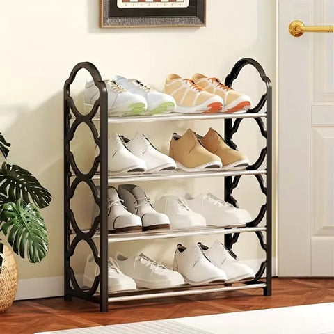 4-Layer Stainless Steel Shoe Rack Durable & Stylish