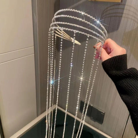Rhinestone Tassel Headband