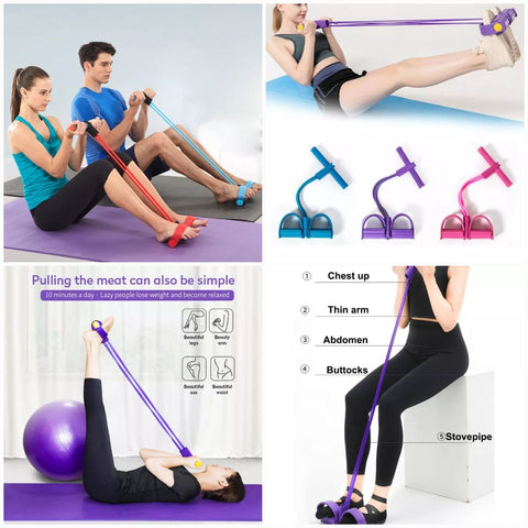 Tummy Trimmer - Foot Pedal Elastic Resistance Band (Random Color)