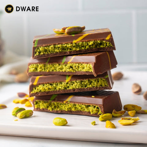 Dubai Kunafa Chocolate with Pistachio - 6-Pack Premium Gift Box