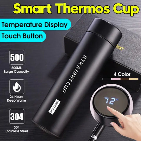 Professional Temperature Sensor Vacuum Bottle LED Hot And Cold Water Bottle