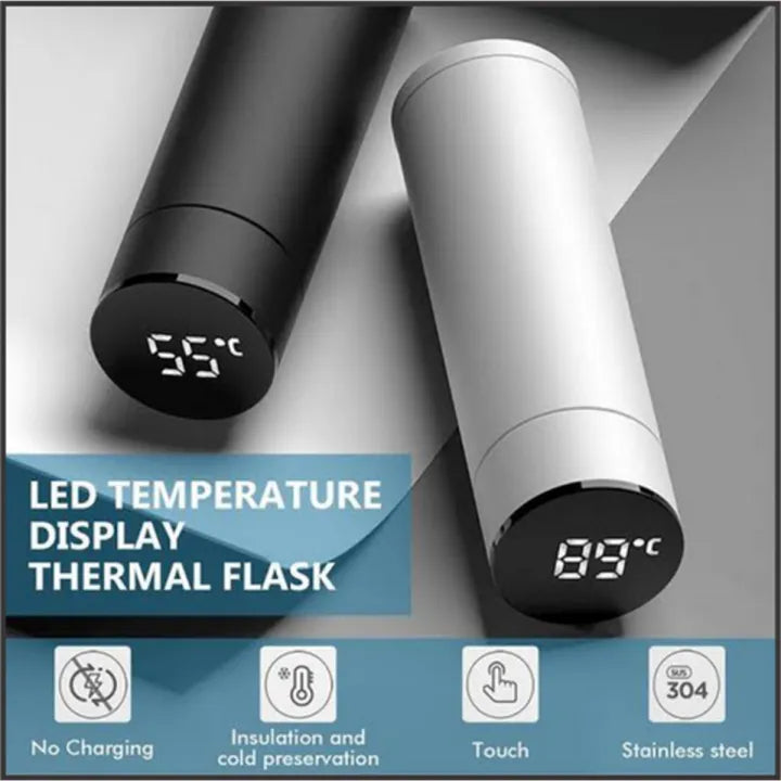 Professional Temperature Sensor Vacuum Bottle LED Hot And Cold Water Bottle