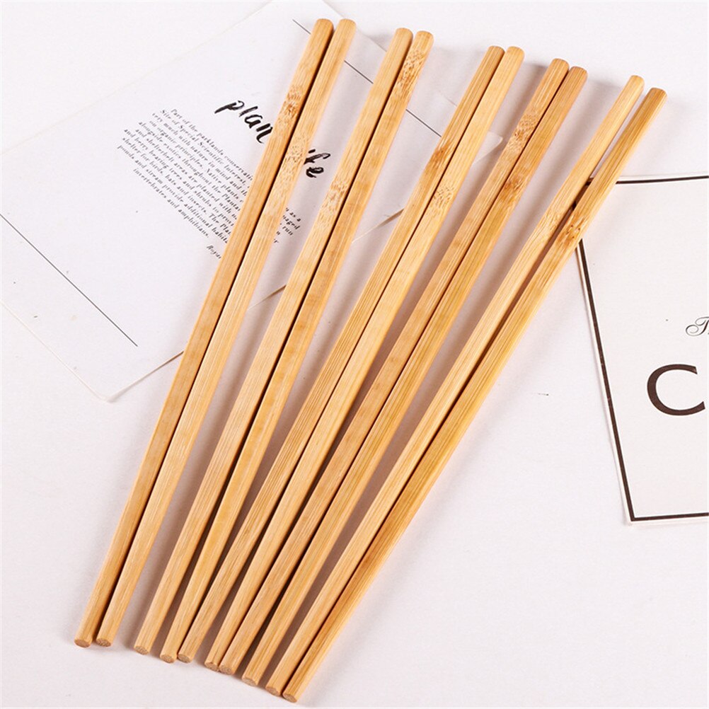 5-Pair Set Natural Bamboo Reusable Chopsticks