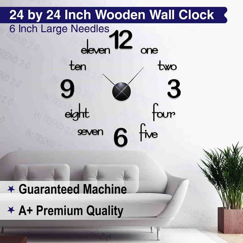 Acrylic Wall Clock 3D Wooden Watch DIY Design Decoration